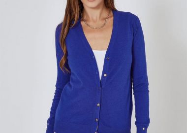 Γυναικεία πλεκτή ζακέτα με κουμπιά - SOU - 