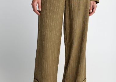 Γυναικεία relaxed fit ριγέ παντελόνα - FUNKY BUDDHA - 