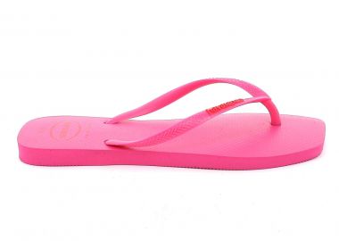 Γυναικεία Σαγιονάρα Havaianas Slim Square Logo Pop Up Χρώματος Ροζ 4148959-5784 - HAVAIANAS - 
