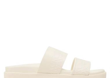 Γυναικεία Σανδάλια Calvin Klein Leather Ergo Slide HW0HW01535 OLI Κρεμ - Calvin Klein - 