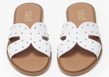 Γυναικεία σανδάλια ελληνικής κατασκευής με τρουκς - Λευκό - Issue - 