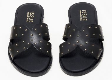 Γυναικεία σανδάλια ελληνικής κατασκευής με τρουκς - Μαύρο - Issue - 