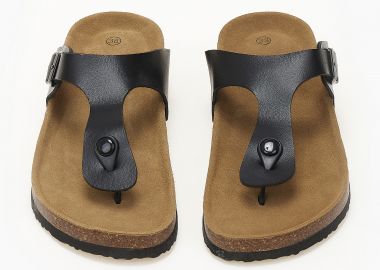 Γυναικεία σανδάλια flatform με αγκράφα και δίχαλο - Μαύρο - Issue - 