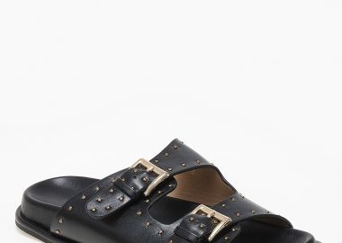 Γυναικεία σανδάλια flatform με αγκράφα και τρουκς - Μαύρο - Issue - 