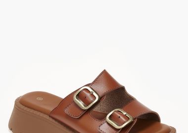 Γυναικεία σανδάλια flatform με ψηλή σόλα - Κάμελ - Issue - 