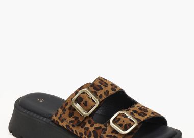 Γυναικεία σανδάλια flatform με ψηλή σόλα - Λεοπάρ - Issue - 