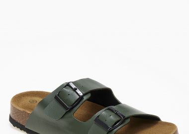 Γυναικεία σανδάλια flatform με ρυθμιζόμενα ζωνάκια και αγκράφες - Πράσινο - Issue - 