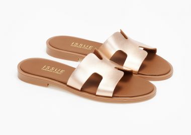 Γυναικεία σανδάλια με άνοιγμα στο πλάι - Χαλκός - Issue - 