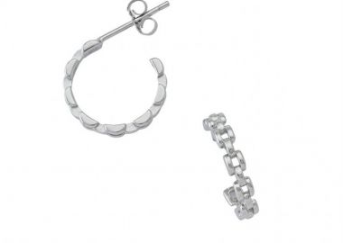 Γυναικεία σκουλαρίκια από ασήμι 925 κρικάκια τύπου αλυσίδα -  - 