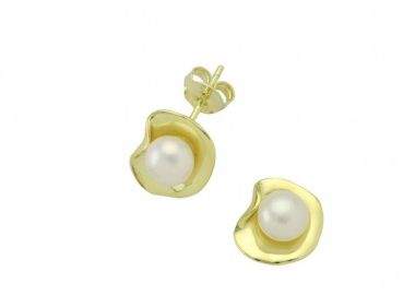 Γυναικεία σκουλαρίκια από επιχρυσωμένο ασήμι 925 με μαργαριτάρια -  - 