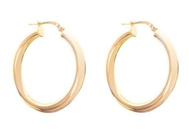 Γυναικεία σκουλαρίκια κρίκοι από επιχρυσωμένο ασήμι 925 λουστράτοι -  - 