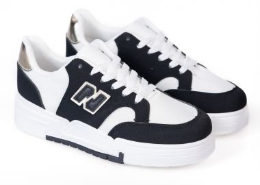 Γυναικεία sneakers - Λευκό-Μαύρο - Issue - 