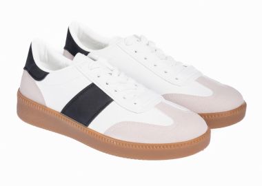 Γυναικεία sneakers με συνδυασμό υλικών - Μαύρο - Issue - 