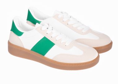 Γυναικεία sneakers με συνδυασμό υλικών - Πράσινο - Issue - 