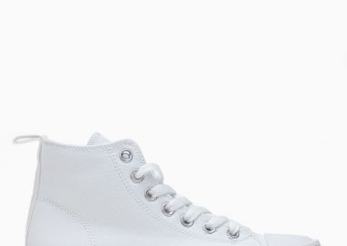 Γυναικεία sneakers μποτάκια, δίσολα, υφασμάτινα - Λευκό - Issue - 