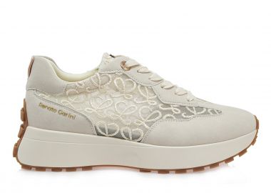 Γυναικεία Sneakers Renato Garini 418-52RG27 Μπεζ Καστόρι Δαντέλα W119R41833X2 - Renato Garini - 