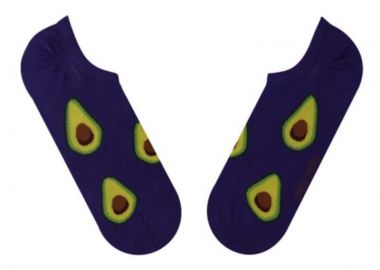 Γυναικεία σοσόνια με σχέδιο αβοκάντο μοβ - chetic socks - 