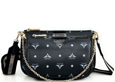 Γυναικεία Τσάντα Χιαστί La Tour Eiffel Διπλή Με ιμάντα 36-201005-1 Μαύρη - La Tour Eiffel - 