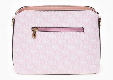 Γυναικεία τσάντα ώμου-χιαστί με logo - Ροζ - Issue - 