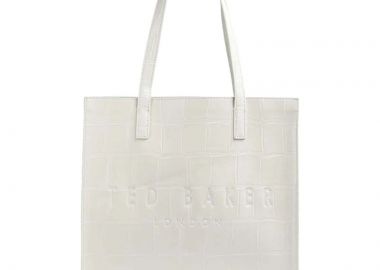 Γυναικεία Τσάντα Ώμου Ted Baker Croccon Large Icon 281631 Ivory Κροκό - Ted Baker - 
