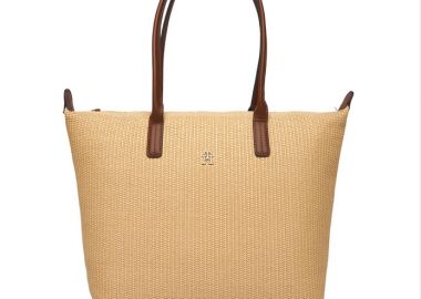 Γυναικεία Τσάντα Ώμου Tommy Hilfiger Raffia AW0AW18528-0F4 Beige - Tommy Hilfiger - 