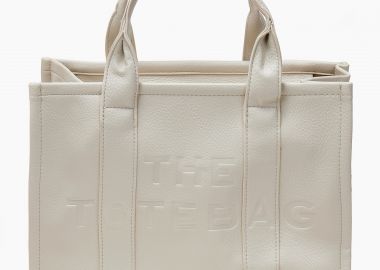 Γυναικεία τσάντα tote με ιμάντα για τον ώμο - Μπεζ - Issue - 