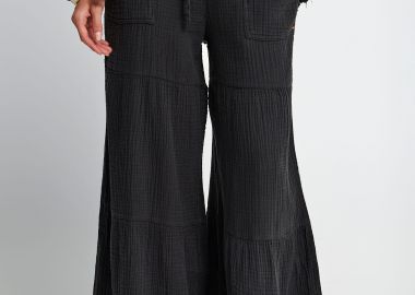 Γυναικεία wide leg παντελόνα από βαμβάκι - FUNKY BUDDHA - 