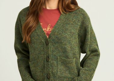 Γυναικεία wool blend ζακέτα - FUNKY BUDDHA - 