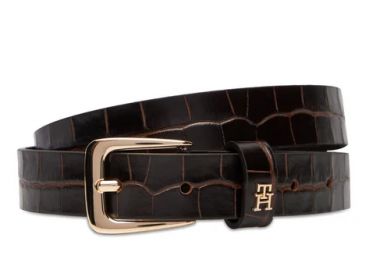 Γυναικεία Ζώνη Tommy Hilfiger 2.5cm AW0AW17975-GSZ Καφέ Κροκό - Tommy Hilfiger - 