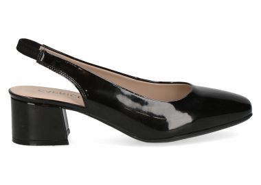 Γυναικείες Ανατομικές Δερμάτινες Γόβες 9-29500-42 018 Μαύρο Λουστρίν - Caprice - 