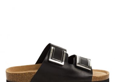 Γυναικείες Ανατομικές Δερμάτινες Παντόφλες Marco Tozzi 2-27400-44 001 Μαύρες - Marco Tozzi - 