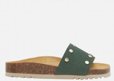 Γυναικείες Ανατομικές Δερμάτινες Παντόφλες Scholl Yvette F30593 1183 Πράσινες - Scholl - 