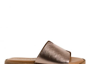 Γυναικείες Ανατομικές Δερμάτινες Παντόφλες Tamaris 1-27135-42 915 Χρυσό - Tamaris - 