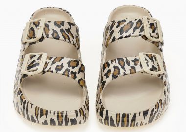 Γυναικείες δίσολες σαγιονάρες με δύο τοκάδες - Λεοπάρ - Issue - 