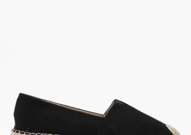 Γυναικείες εσπαντρίγιες δίσολες με suede υφή - Μαύρο - Issue - 