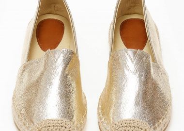 Γυναικείες εσπαντρίγιες με suede υφή - Χρυσό - Issue - 