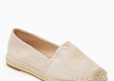 Γυναικείες εσπαντρίγιες με suede υφή - Μπεζ - Issue - 