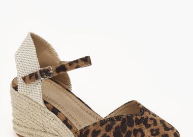 Γυναικείες εσπαντρίγιες πλατφόρμες με μπαρέτα - Λεοπάρ - Issue - 