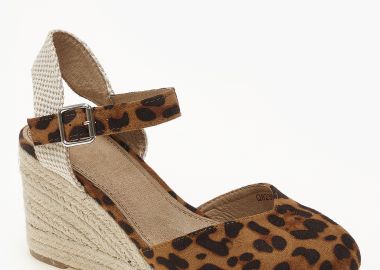 Γυναικείες εσπαντρίγιες πλατφόρμες με μπαρέτα - Λεοπάρ - Issue - 