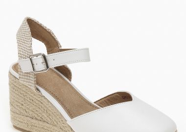 Γυναικείες εσπαντρίγιες πλατφόρμες με μπαρέτα - Λευκό - Issue - 