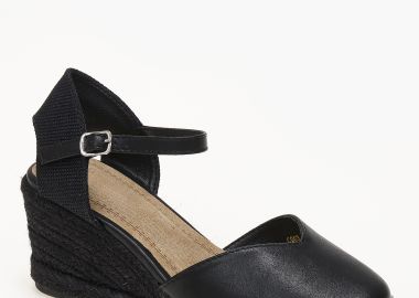 Γυναικείες εσπαντρίγιες πλατφόρμες με μπαρέτα - Μαύρο - Issue - 