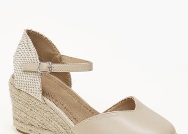 Γυναικείες εσπαντρίγιες πλατφόρμες με μπαρέτα - Μπεζ - Issue - 