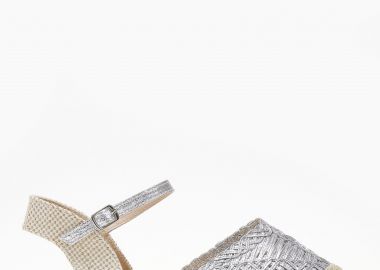 Γυναικείες εξώφτερνες εσπαντρίγιες με πλεκτό σχέδιο - Ασημί - Issue - 