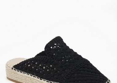 Γυναικείες εξώφτερνες εσπαντρίγιες με πλεκτό σχέδιο - Μαύρο - Issue - 