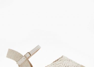 Γυναικείες εξώφτερνες εσπαντρίγιες με πλεκτό σχέδιο - Μπεζ - Issue - 