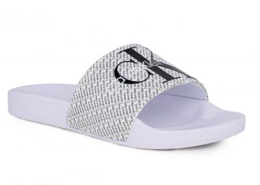 Γυναικείες Παντόφλες Calvin Klein Slide YW0YW01407 01W Λευκό Μαύρο - Calvin Klein - 