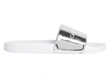 Γυναικείες Παντόφλες Calvin Klein Slider Silver YW0YW00638 00T Ασημί - Calvin Klein - 