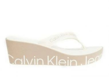Γυναικείες Παντόφλες Calvin Klein Wedge Sandal YW0YW00995 0K7 Cream White - Calvin Klein - 