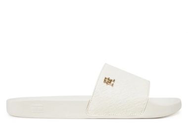 Γυναικείες Παντόφλες Slide Tommy Hilfiger FW0FW08525 YBH Λευκές - Tommy Hilfiger - 