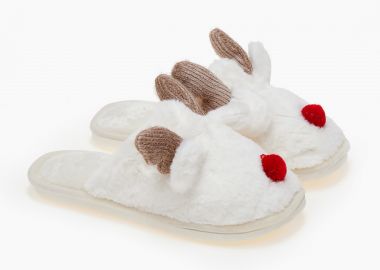 Γυναικείες παντόφλες ταρανδάκια - Λευκό - Issue - 